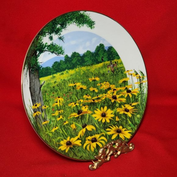 VTG Decorative Plate Royal Windsor Black Eyed Susan Wildflowers of the South Gol - Picture 11 of 12